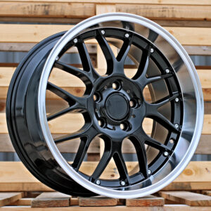 R18x8  5X120  ET  35  72.6  BY773  Black+Polished Lip (BLPL)  Fits for BMW  (Z2+Z6)  (REAR+FRONT)