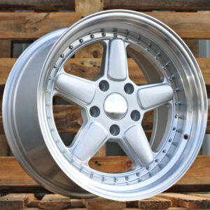 R17x7.5  4X100  ET  30  57.1  7961F  Silver+Polished Lip (SP)  Fits for RACIN  (Z3)  (Schnitz Style fit For BMW)