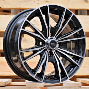 R14x6 4X100 ET 38 60.1 B5199 Black Polished (MB) Fits for RACIN (Z4+L1) ((AKC 55 Eur))
