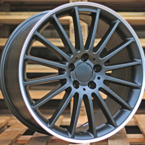 R18x8  5X112  ET  45  66.6  A1020  (SSA05)  Black Half Matt+Polished Lip (BLHMPL)  Fits for MER  (Z7+Z2)  (Rear+Front)