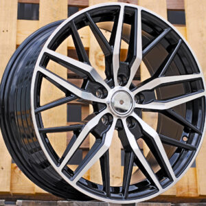 R18x8  5X120  ET  50  65.1  HF5230  (YF0492)  Black Polished (MB)  Fits for VW  (Z6)  (HYBRID FORGED 1050kg 4X4)