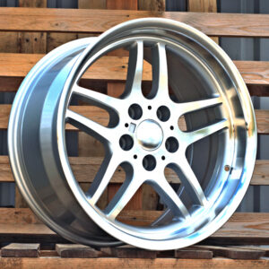 R17x8  5X120  ET  20  74.1  A5913  Silver+Polished Lip (SP)  Fits for BMW  (P)  (Rear+Front (MS Polished))