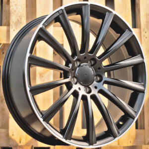 R19x9.5  5X112  ET  38  66.6  B1048  Black Half Matt+Polished Lip (BLHMPL)  Fits for MER  (P2)